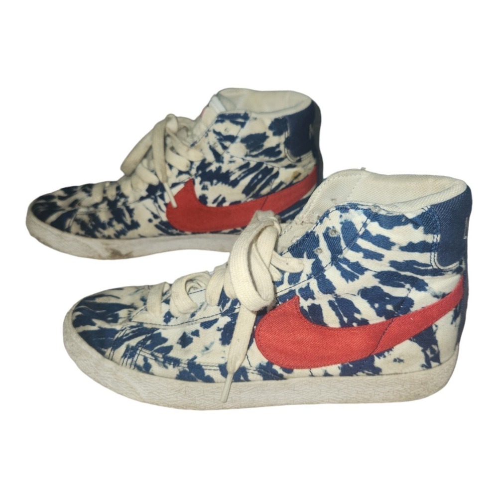 Nike Blazer Mid SE GS Tie Dye Red White Blue Shoes/Sneakers